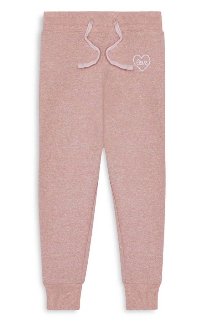 Pantalón de chándal rosa de niña pequeña