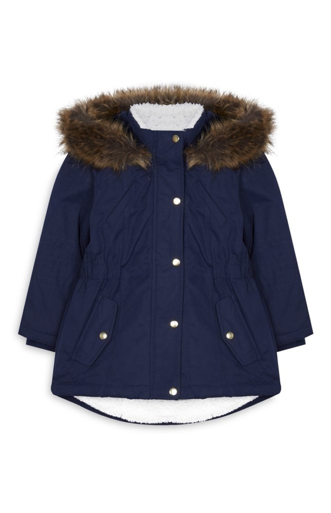 Parka azul marino de niña