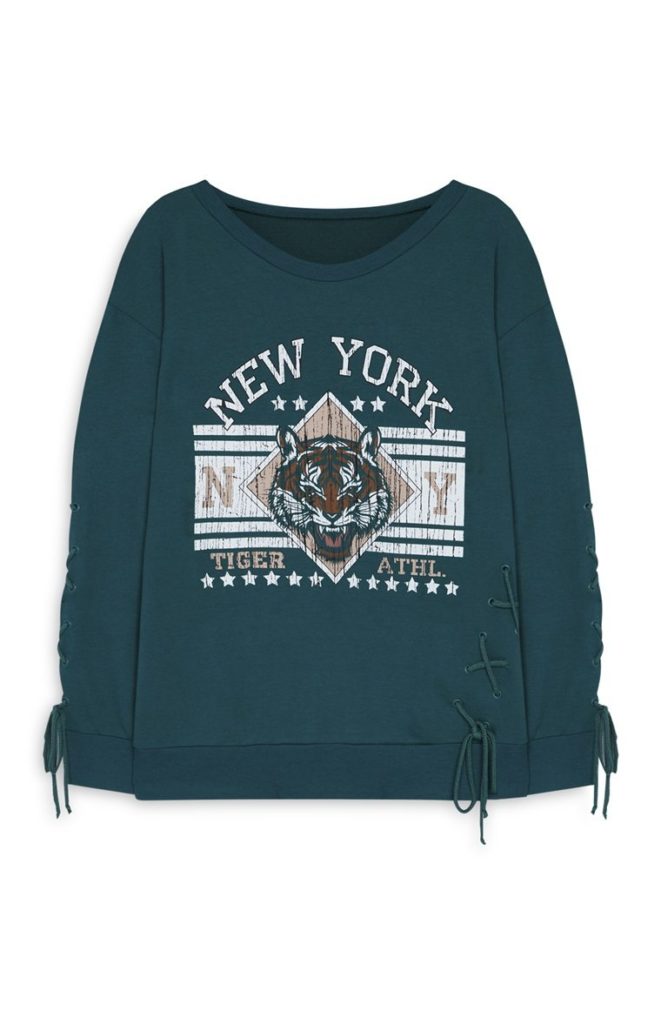 Suéter verde azulado «New York»