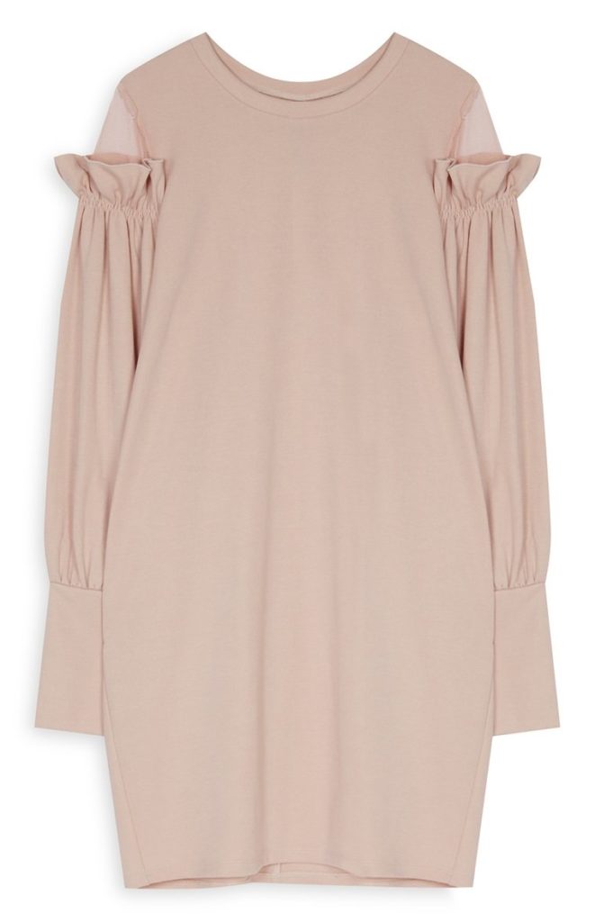 Blush Pink Frill Jumper Dress