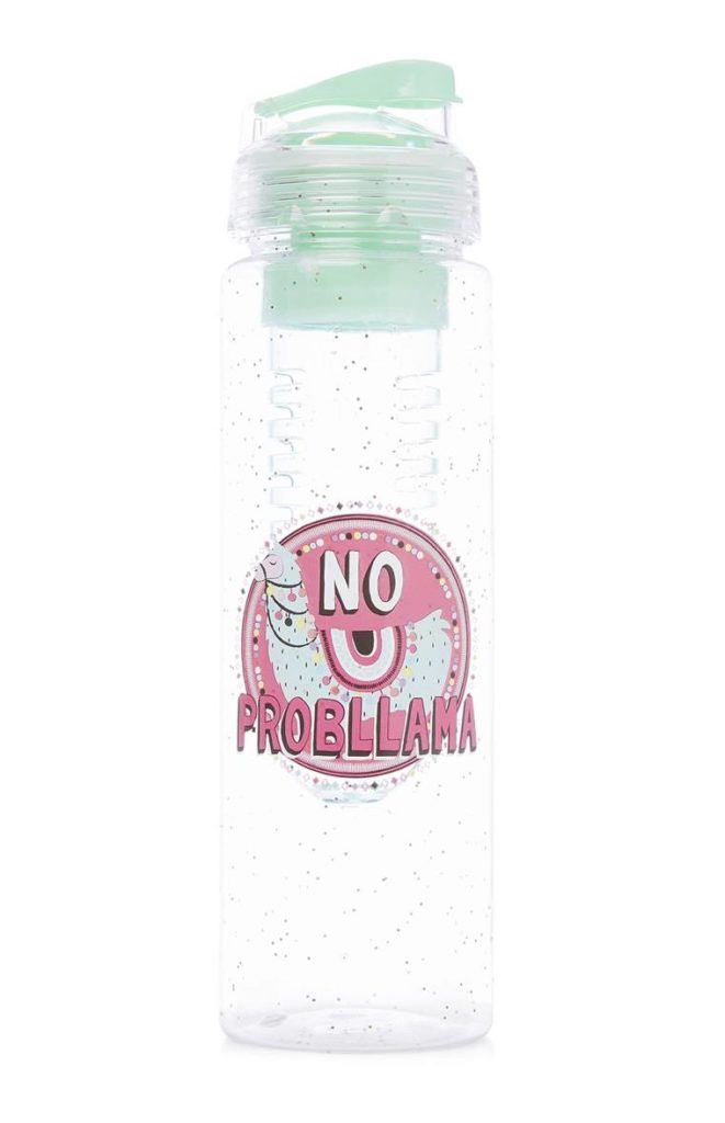 Botella para agua con motivo de llama