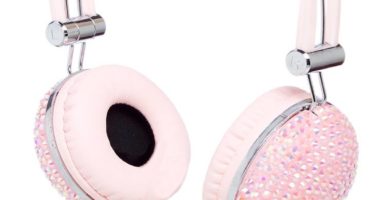 Cascos rosa con strass