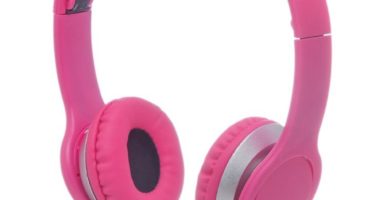 Cascos rosa sonido estéreo