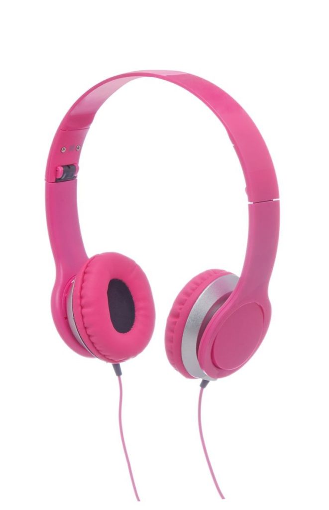 Cascos rosa sonido estéreo