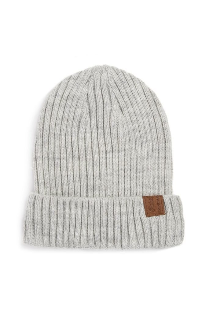 Gorro acanalado gris