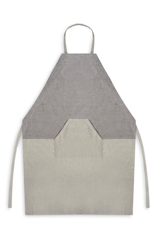 Delantal de cocina gris