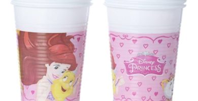 Pack de 8 vasos de plástico de princesas