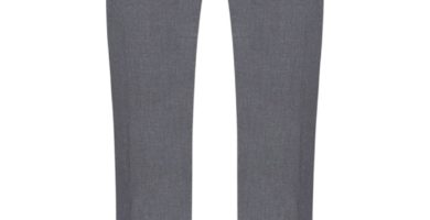 Pantalón de traje entallado liso gris