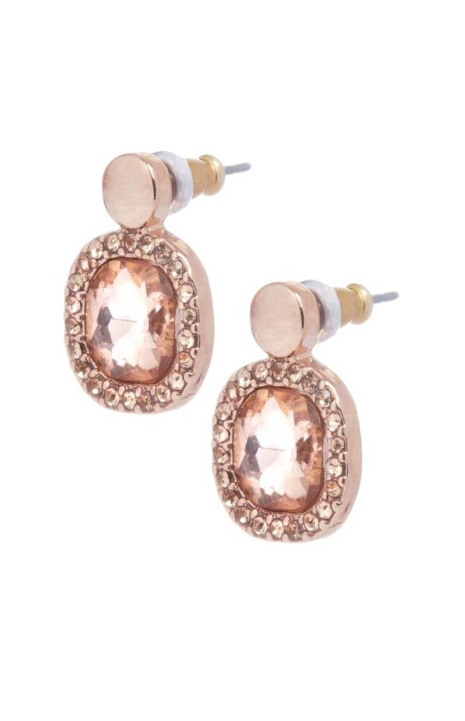 Pendientes cuadrados en oro rosa