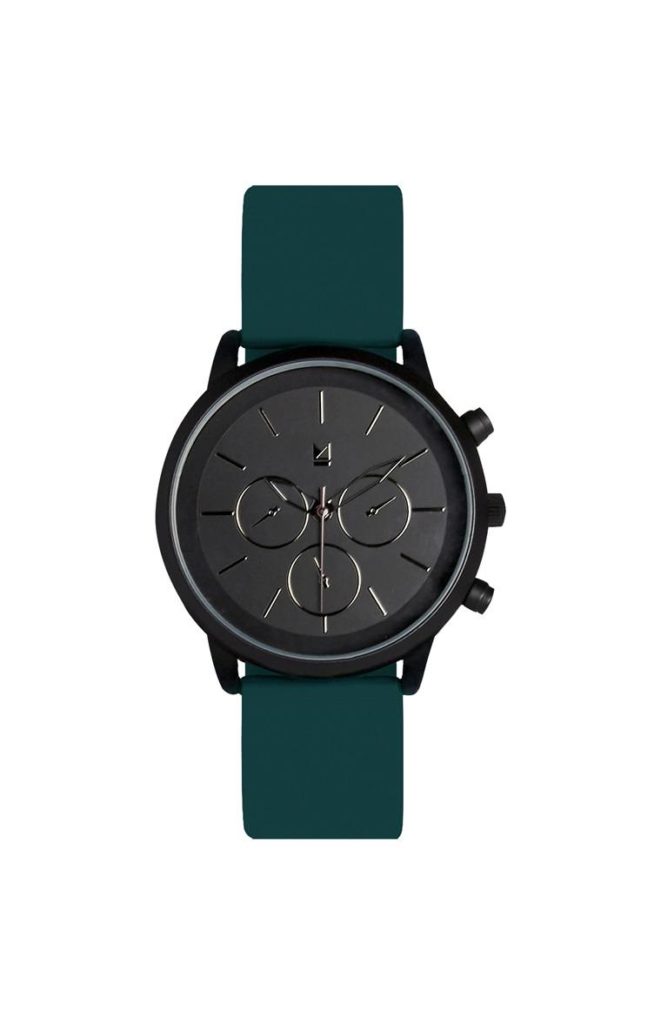 Reloj con correa de goma verde