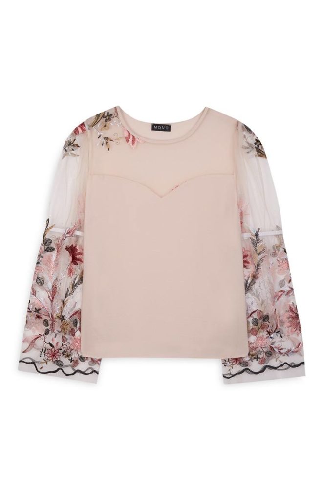 Blusa floral manga ancha