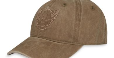 Gorra bordada marrón efecto lavado