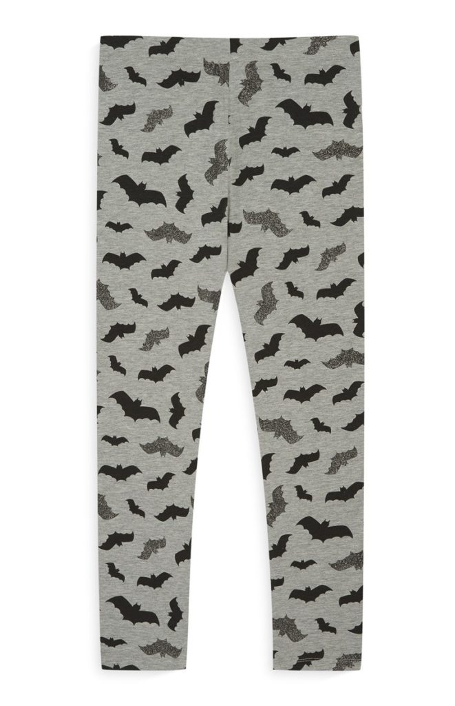 Legging gris con murciélagos