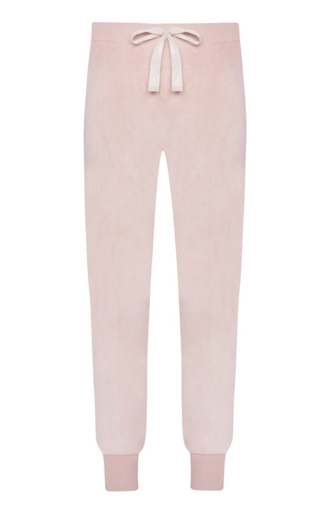 Pantalón de pijama de terciopelo rosa