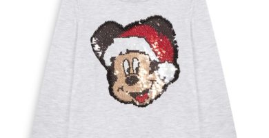 Camiseta con Mickey Mouse en lentejuelas