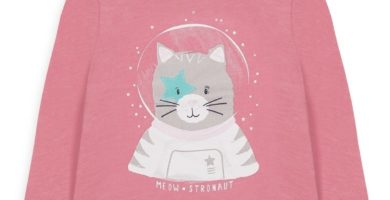 Camiseta de astronauta rosa