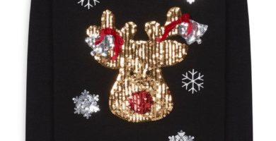 Jersey de Navidad con lentejuelas negras