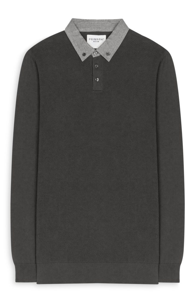 Jersey gris con cuello de camisa