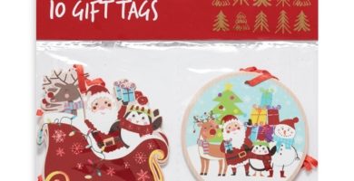 Pack de 10 etiquetas de regalo festivas