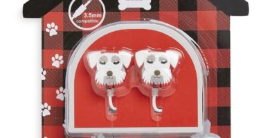 Auriculares blancos con forma de perros