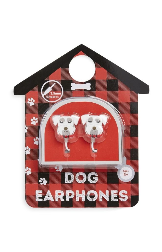 Auriculares blancos con forma de perros