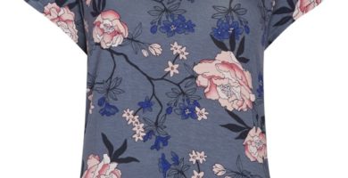 Blusa de Flores azul marino