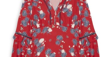 Blusa floral roja