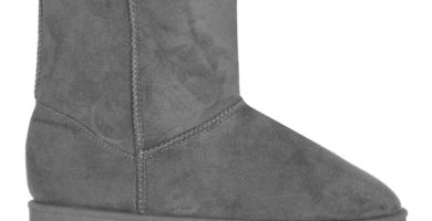 Botas informales de antelina color gris