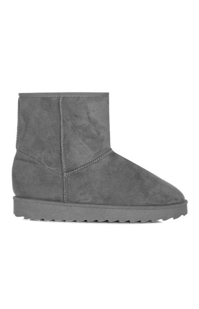 Botas informales de antelina color gris