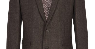 Chaqueta con diseño de tweed marrón