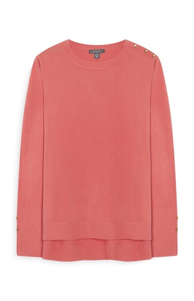 Jersey de punto color coral para mujer