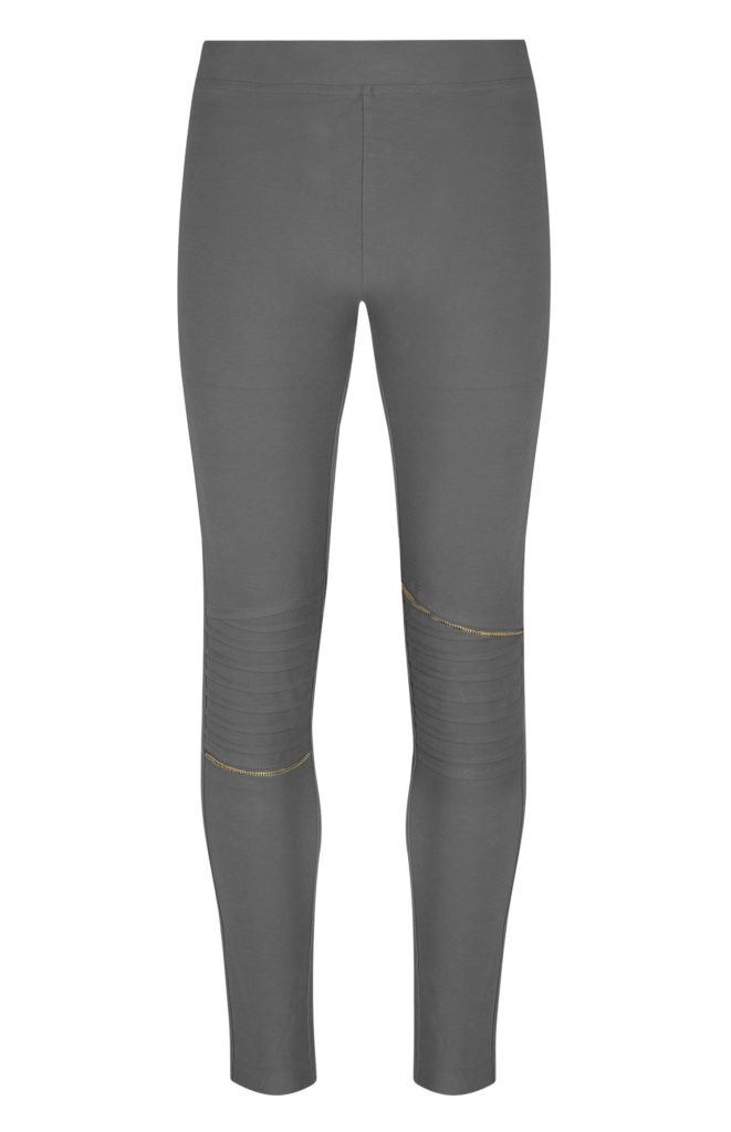 Leggings gris con cremalleras