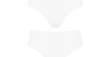 Pack de 4 bragas de talle medio blancas