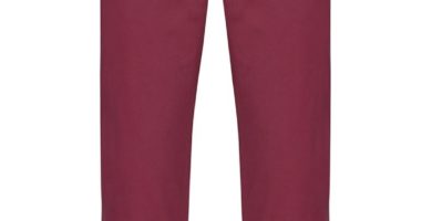 Pantalón chino básico color bermellón para hombre