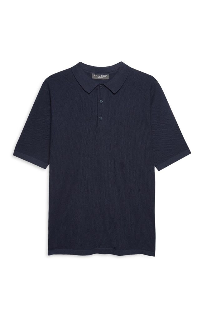 Polo ajustado azul marino para hombre