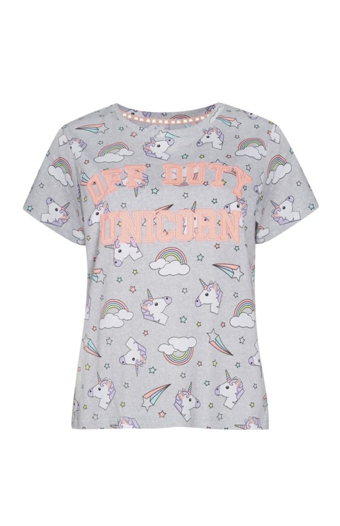 Top de pijama de unicornio