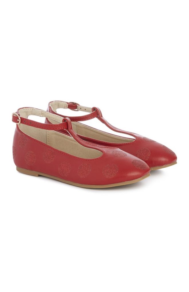 Zapato T-Bar rojo para niña