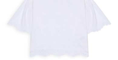 Blusa bordada blanca para niña