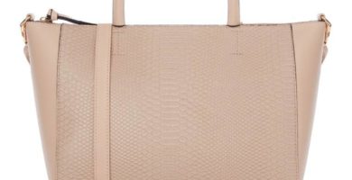 Bolso tote de vestir color nude