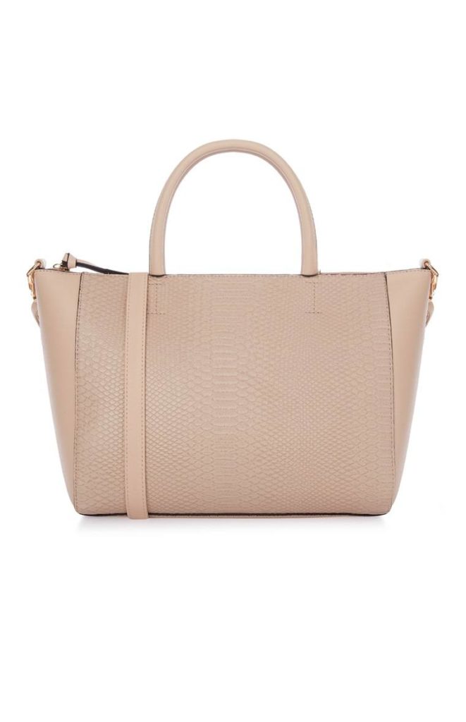 Bolso tote de vestir color nude