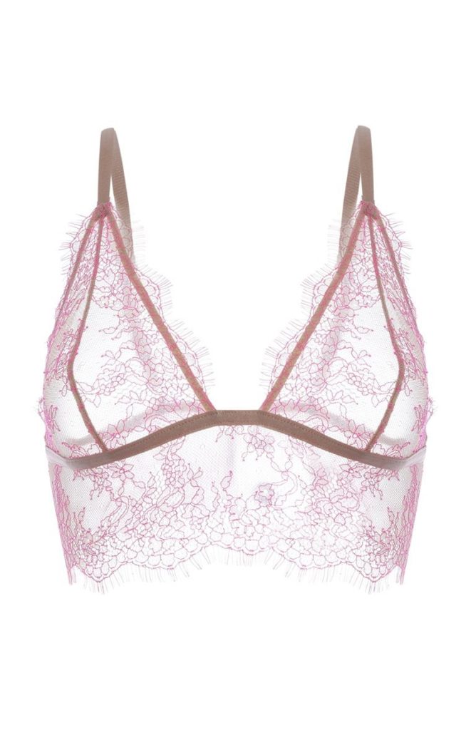 Bralette de encaje rosa