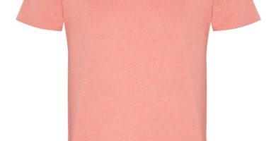 Camiseta coral ajustada cuello de pico