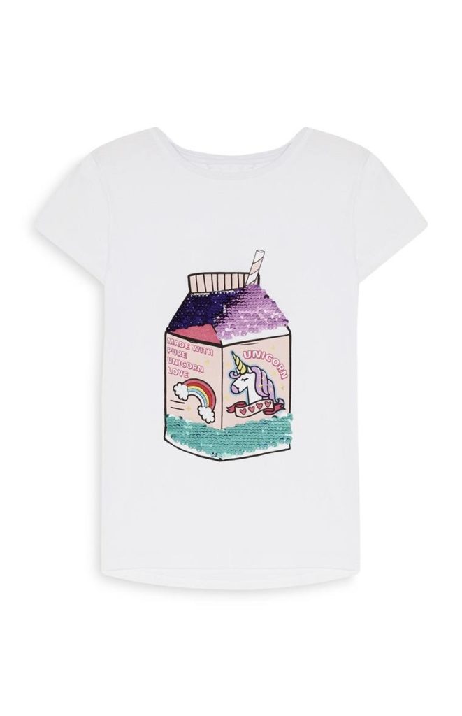 Camiseta de lentejuelas con Unicornio para niñas