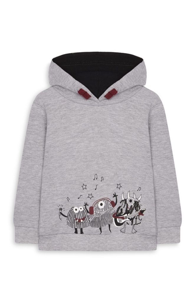 Sudadera gris con estampado de bebé niño