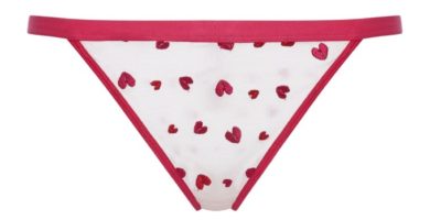 Tanga de estampado de corazones