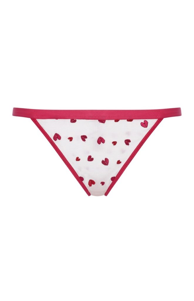 Tanga de estampado de corazones