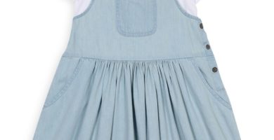 Vestido y camiseta de mezclilla para niñas