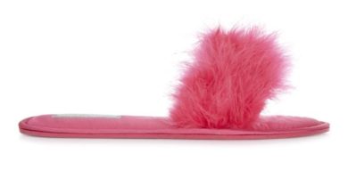 Zapatillas Fluffy de frambuesa