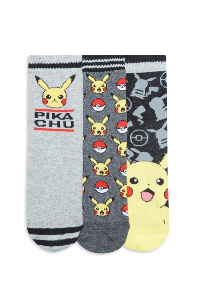 3 Pares de Medias de Pokemon