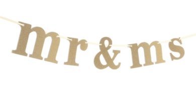 Banderín dorado «Mr & Mrs»